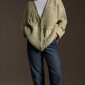 Zara green knit cardigan